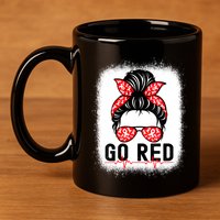 Womens Go Red American Heart Health Month Awareness In February 11oz C Handle Ceramic Mug