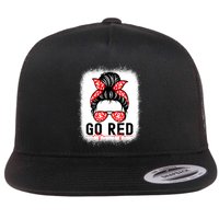 Womens Go Red American Heart Health Month Awareness In February Flat Bill Trucker Hat