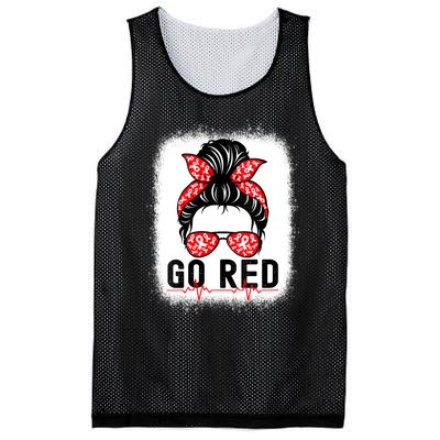 Womens Go Red American Heart Health Month Awareness In February Mesh Reversible Basketball Jersey Tank