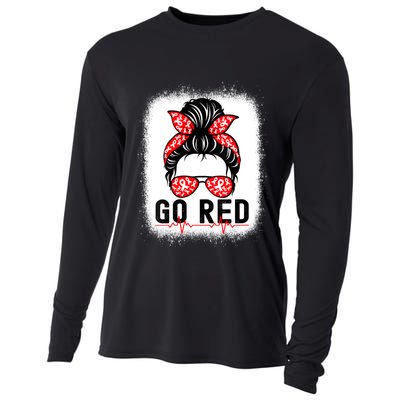 Womens Go Red American Heart Health Month Awareness In February Cooling Performance Long Sleeve Crew