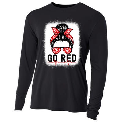 Womens Go Red American Heart Health Month Awareness In February Cooling Performance Long Sleeve Crew