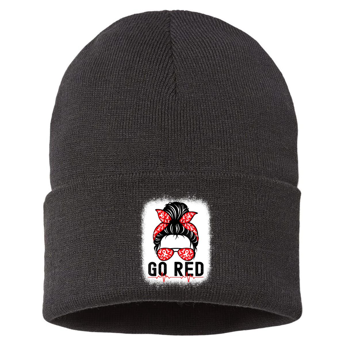 Womens Go Red American Heart Health Month Awareness In February Sustainable Knit Beanie