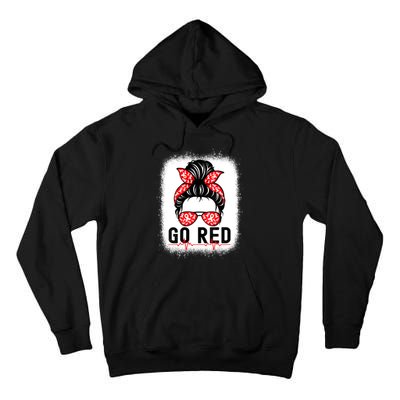 Womens Go Red American Heart Health Month Awareness In February Tall Hoodie