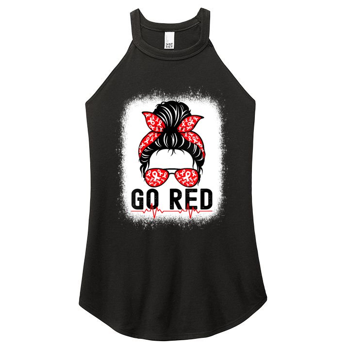 Womens Go Red American Heart Health Month Awareness In February Women's Perfect Tri Rocker Tank