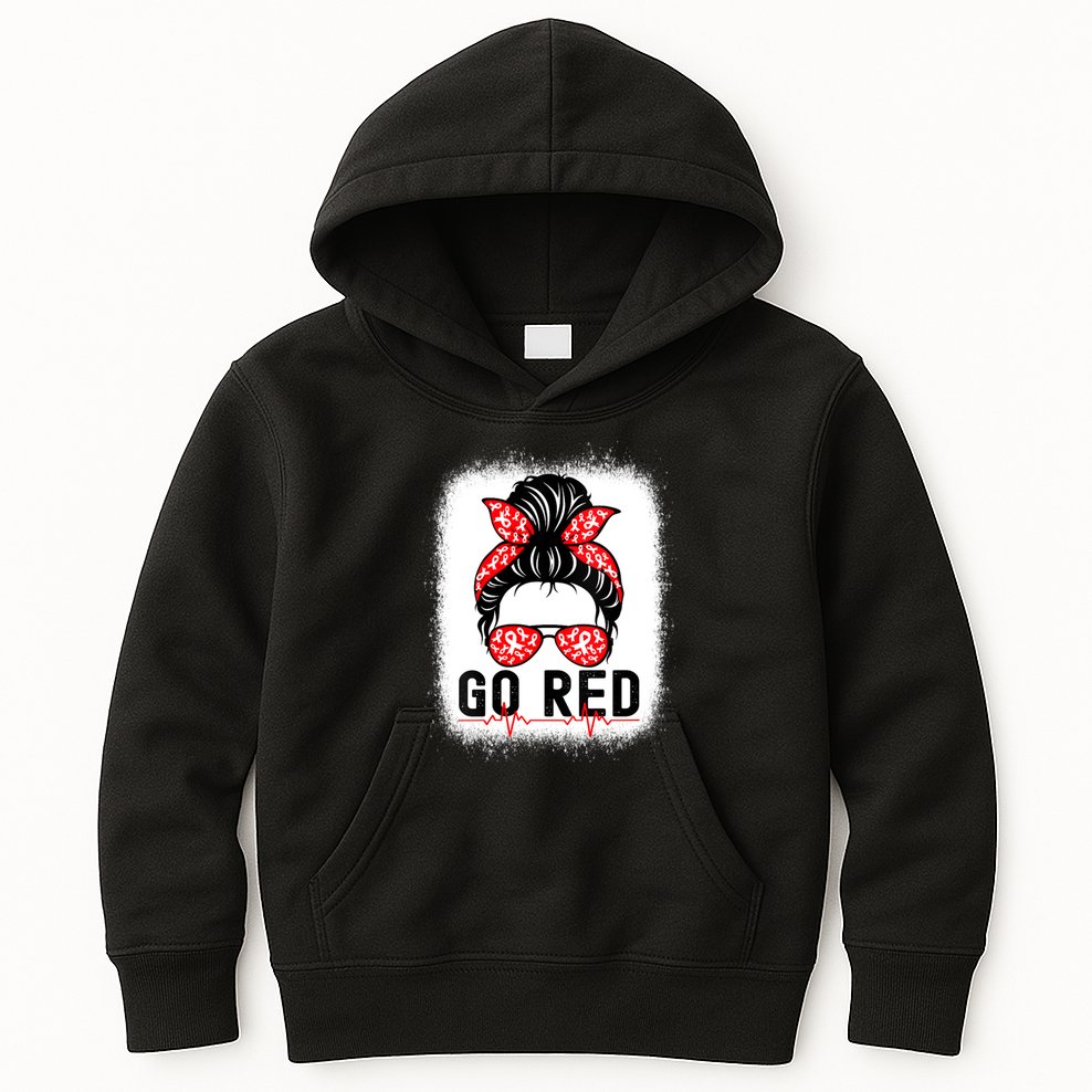 Womens Go Red American Heart Health Month Awareness In February Kids Hoodie