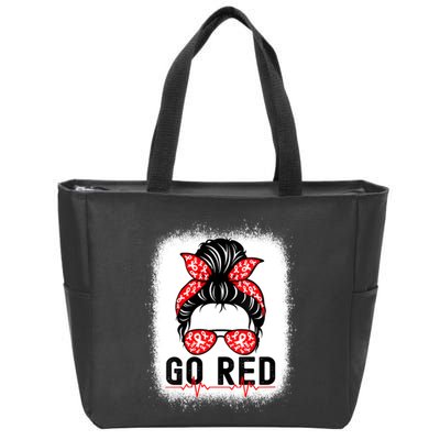 Womens Go Red American Heart Health Month Awareness In February Zip Tote Bag