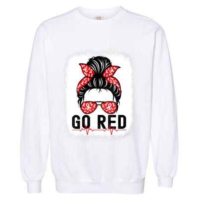 Womens Go Red American Heart Health Month Awareness In February Garment-Dyed Sweatshirt