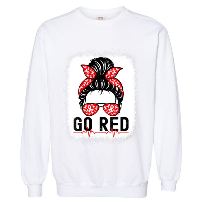 Womens Go Red American Heart Health Month Awareness In February Garment-Dyed Sweatshirt