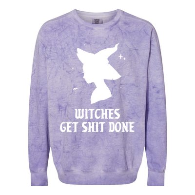 Witches Get Shit Done Funny Spooky Vibes Halloween Costume Meaningful Gift Colorblast Crewneck Sweatshirt