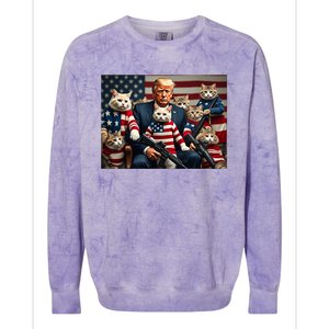 We’Re Gonna Save The Cats Funny Trump Vote 2024 America Colorblast Crewneck Sweatshirt