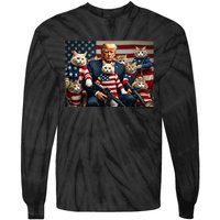 We’Re Gonna Save The Cats Funny Trump Vote 2024 America Tie-Dye Long Sleeve Shirt