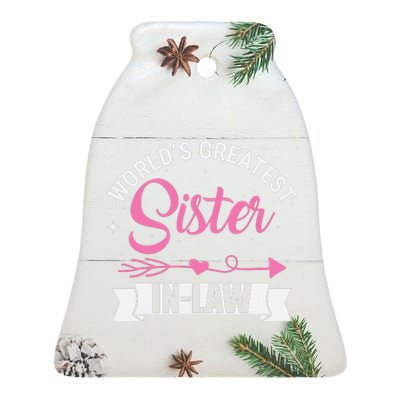 World's Greatest Sisterinlaw From Brotherinlaw Ceramic Bell Ornament