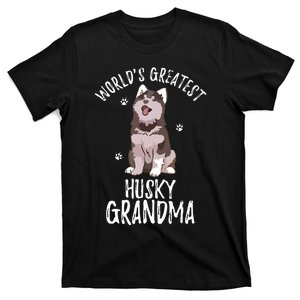 Worlds Greatest Siberian Husky Grandma Funny Dog Pet Lover T-Shirt