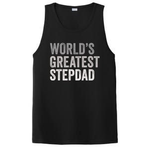 Worlds Greatest Stepdad Funny Dad Stepfather Gift PosiCharge Competitor Tank