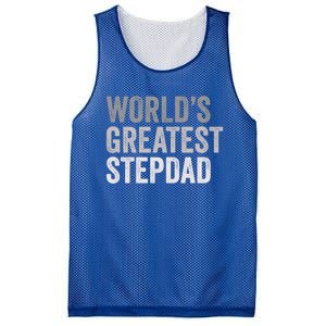 Worlds Greatest Stepdad Funny Dad Stepfather Gift Mesh Reversible Basketball Jersey Tank