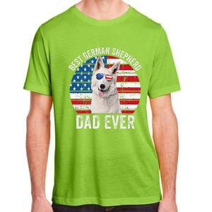 White German Shepherd Dad American Flag Dog Lover Gsd Dog Adult ChromaSoft Performance T-Shirt