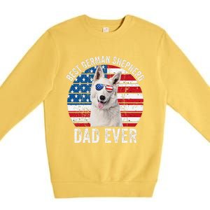 White German Shepherd Dad American Flag Dog Lover Gsd Dog Premium Crewneck Sweatshirt