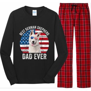 White German Shepherd Dad American Flag Dog Lover Gsd Dog Long Sleeve Pajama Set