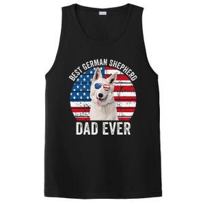 White German Shepherd Dad American Flag Dog Lover Gsd Dog PosiCharge Competitor Tank