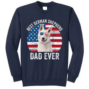 White German Shepherd Dad American Flag Dog Lover Gsd Dog Sweatshirt