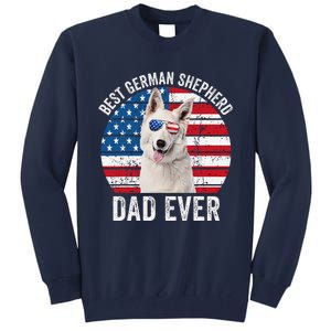 White German Shepherd Dad American Flag Dog Lover Gsd Dog Tall Sweatshirt