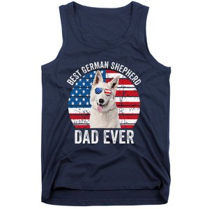 White German Shepherd Dad American Flag Dog Lover Gsd Dog Tank Top