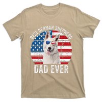 White German Shepherd Dad American Flag Dog Lover Gsd Dog T-Shirt