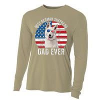 White German Shepherd Dad American Flag Dog Lover Gsd Dog Cooling Performance Long Sleeve Crew