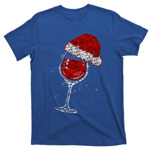 Wine Glasses Santa Hat Christmas Funny Wine Lovers Xmas Gift T-Shirt