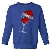 Wine Glasses Santa Hat Christmas Funny Wine Lovers Xmas Gift Toddler Sweatshirt