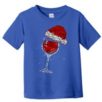 Wine Glasses Santa Hat Christmas Funny Wine Lovers Xmas Gift Toddler T-Shirt