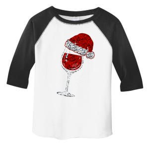 Wine Glasses Santa Hat Christmas Funny Wine Lovers Xmas Gift Toddler Fine Jersey T-Shirt