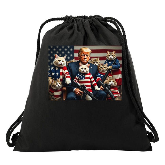 We’Re Gonna Save The Cats Funny Trump Vote 2024 America Gift Drawstring Bag