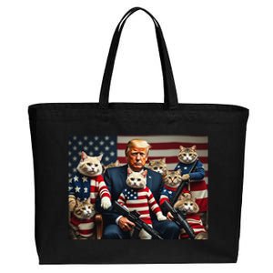 We’Re Gonna Save The Cats Funny Trump Vote 2024 America Gift Cotton Canvas Jumbo Tote