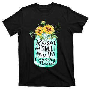 Western Girl Sunflower Raised On Sweet Tea And Country Music T-Shirt