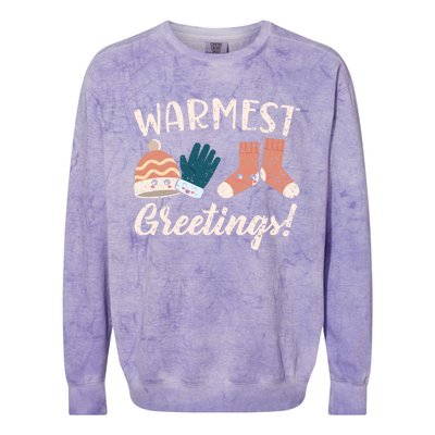 Warmest Greetings Snow Snowy Climate Winter Season Gift Colorblast Crewneck Sweatshirt