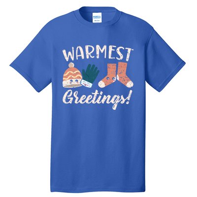 Warmest Greetings Snow Snowy Climate Winter Season Gift Tall T-Shirt