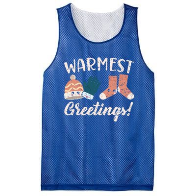 Warmest Greetings Snow Snowy Climate Winter Season Gift Mesh Reversible Basketball Jersey Tank