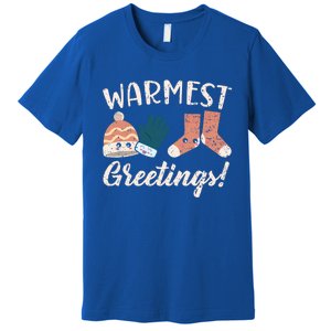 Warmest Greetings Snow Snowy Climate Winter Season Gift Premium T-Shirt