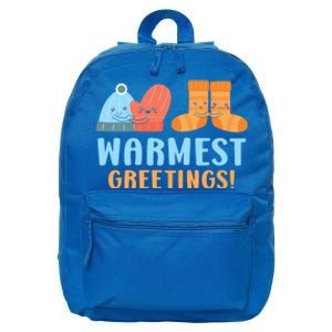 Warmest Greetings Snow Snowy Climate Winter Season Meaningful Gift 16 in Basic Backpack