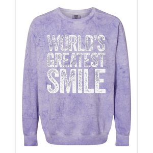 WorldS Greatest Smile Funny Award Colorblast Crewneck Sweatshirt