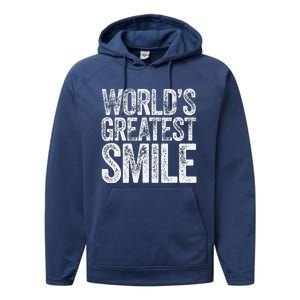 WorldS Greatest Smile Funny Award Performance Fleece Hoodie