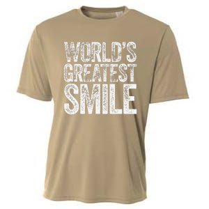 WorldS Greatest Smile Funny Award Cooling Performance Crew T-Shirt