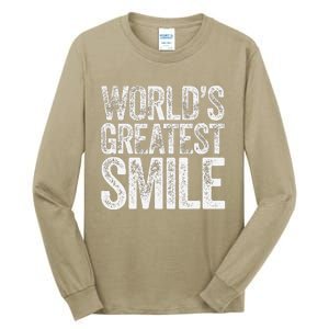 WorldS Greatest Smile Funny Award Tall Long Sleeve T-Shirt