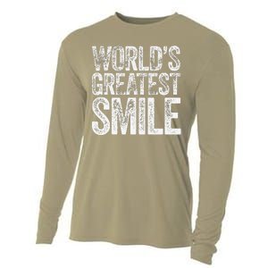 WorldS Greatest Smile Funny Award Cooling Performance Long Sleeve Crew