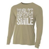 WorldS Greatest Smile Funny Award Cooling Performance Long Sleeve Crew