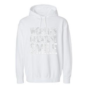 WorldS Greatest Smile Funny Award Garment-Dyed Fleece Hoodie