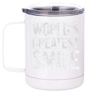 WorldS Greatest Smile Funny Award 12 oz Stainless Steel Tumbler Cup