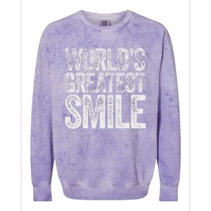 WorldS Greatest Smile Funny Award Colorblast Crewneck Sweatshirt