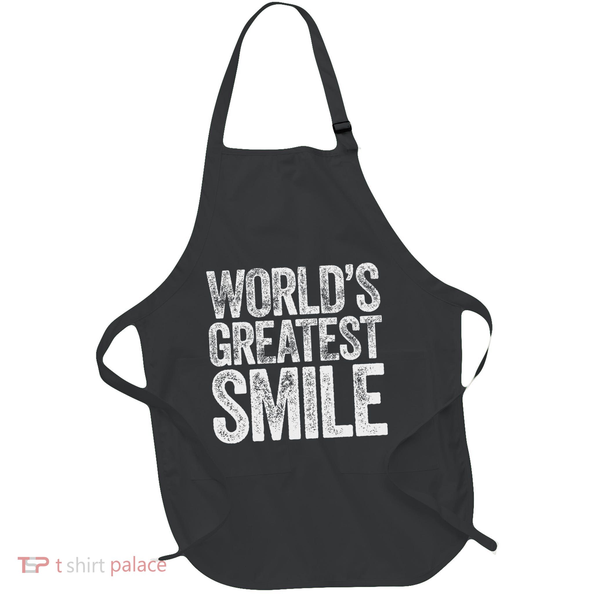 WorldS Greatest Smile Funny Award Full-Length Apron With Pockets